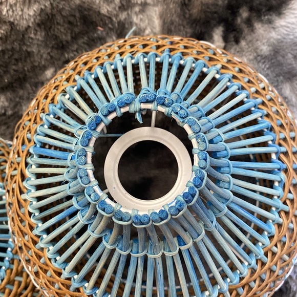 NIB 2 Unique Royal Blue Rattan Pendant Light Handwoven
Round Lamps - Picture 4 of 16